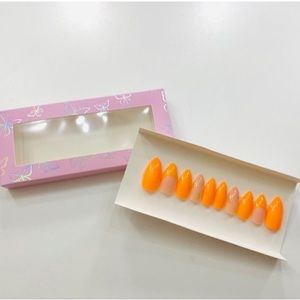 Hand painted orange press on nails